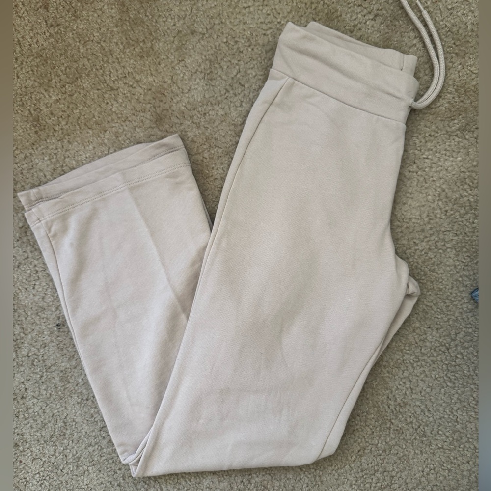 H&M Neutral Cream Drawstring straight leg sweat Pants